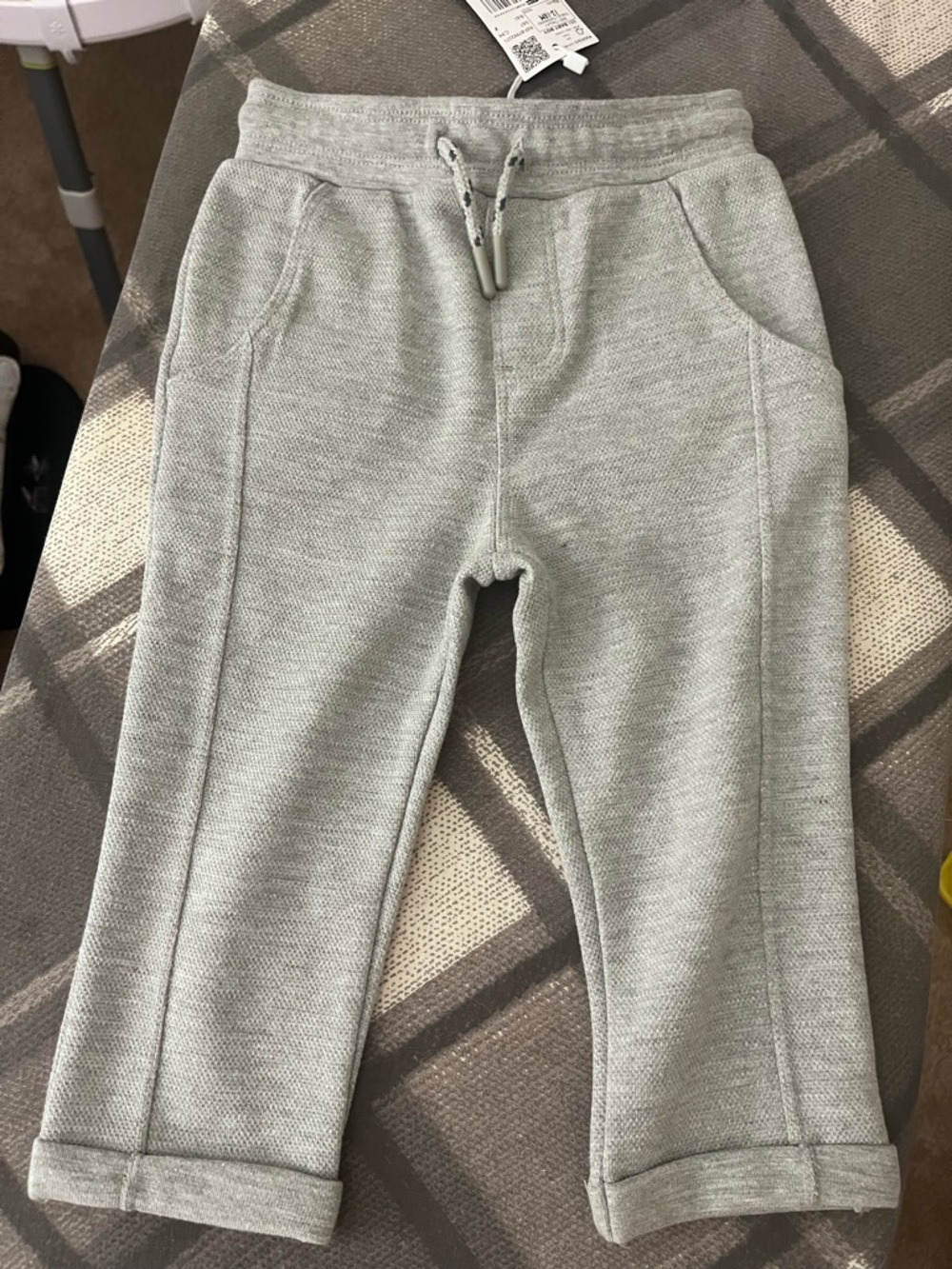 Mango Light Gray Kids Joggers with Drawstring